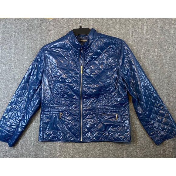 Chico's Jackets & Blazers - Chico's Blue Quilted Zip Up Jacket Womens Size 2 (Size Large) Lightweight Soft